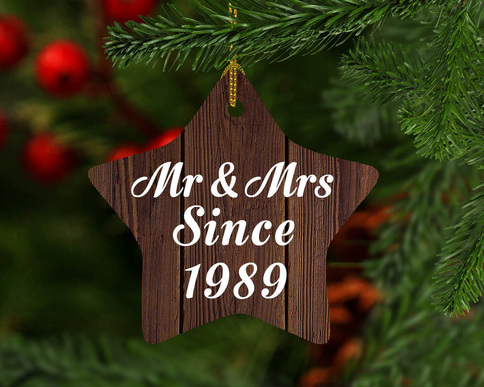 35th Anniversary Mr & Mrs Since 1989 - Star Ornament D