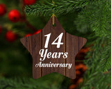 14th Anniversary 14 Years Anniversary - Star Ornament D