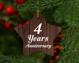 4th Anniversary 4 Years Anniversary - Star Ornament D