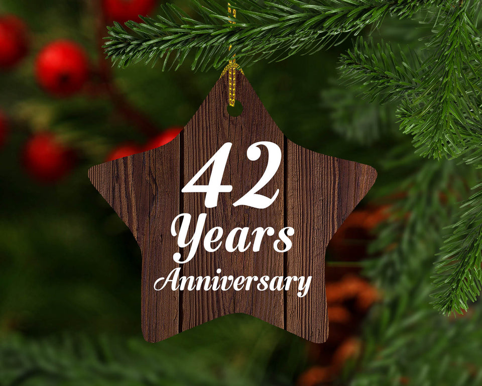 42nd Anniversary 42 Years Anniversary - Star Ornament D