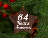 64th Anniversary 64 Years Anniversary - Star Ornament D