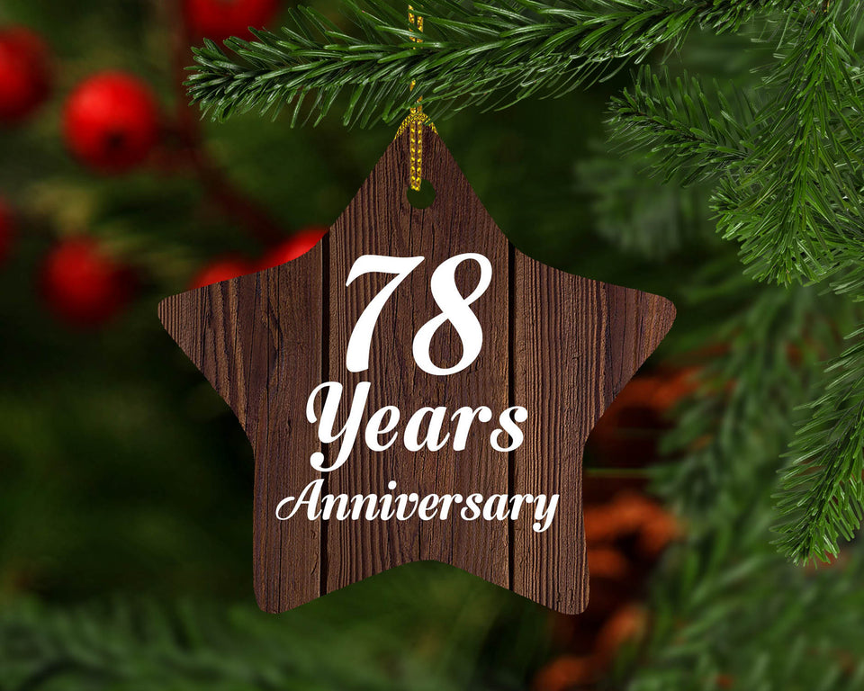 78th Anniversary 78 Years Anniversary - Star Ornament D