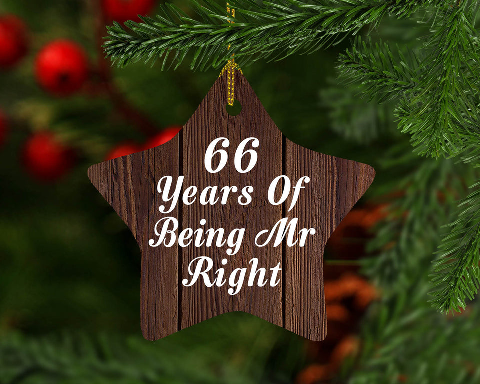 66th Anniversary 66 Years Of Being Mr Right - Star Ornament D