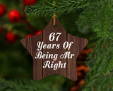 67th Anniversary 67 Years Of Being Mr Right - Star Ornament D