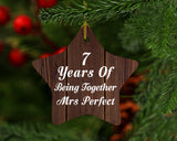 7th Anniversary 7 Years Of Being Mrs Perfect - Star Ornament D