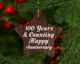 100th Anniversary 100 Years & Counting Happy Anniversary - Star Ornament D