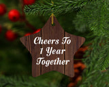 1st Anniversary Cheers To 1 Year Together - Star Ornament D