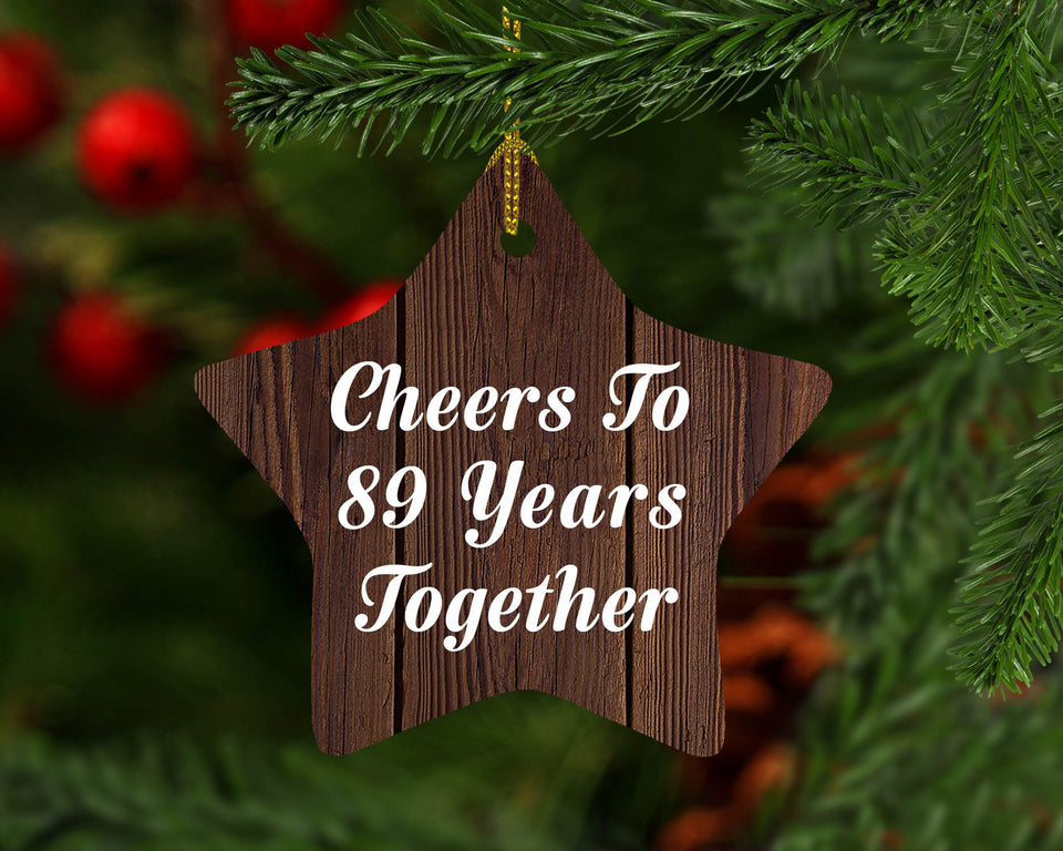 89th Anniversary Cheers To 89 Years Together - Star Ornament D