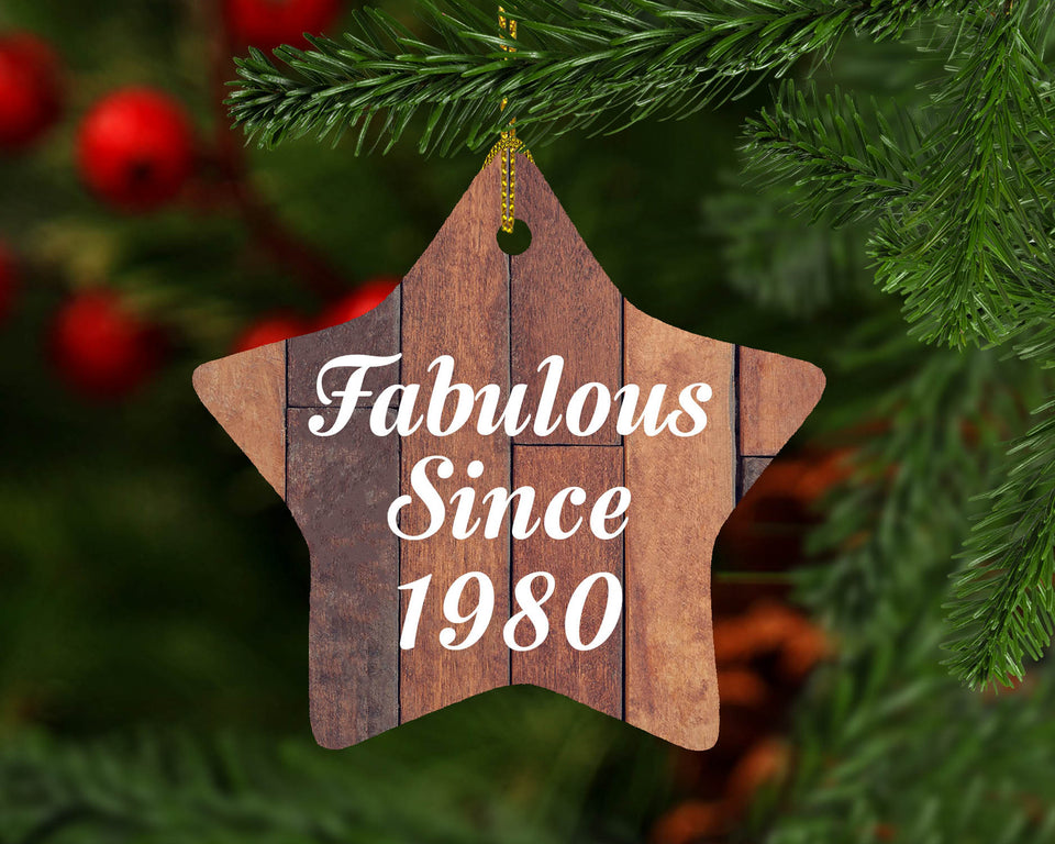 44th Birthday Fabulous Since 1980 - Star Ornament E
