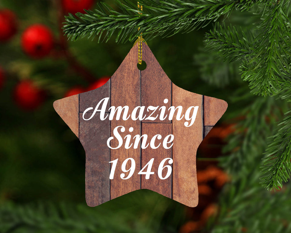 78th Birthday Amazing Since 1946 - Star Ornament E