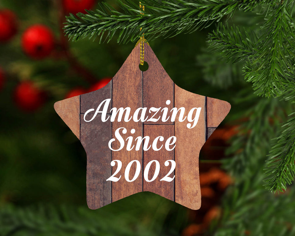 22nd Birthday Amazing Since 2002 - Star Ornament E