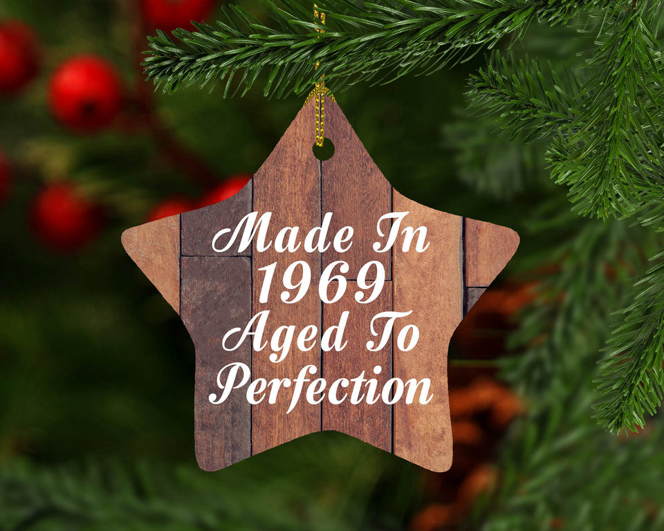 55th Birthday Made In 1969 Aged To Perfection - Star Ornament E