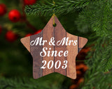 21st Anniversary Mr & Mrs Since 2003 - Star Ornament E