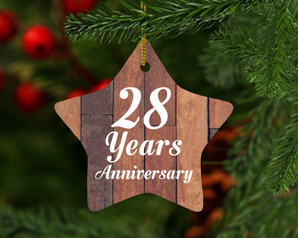 28th Anniversary 28 Years Anniversary - Star Ornament E