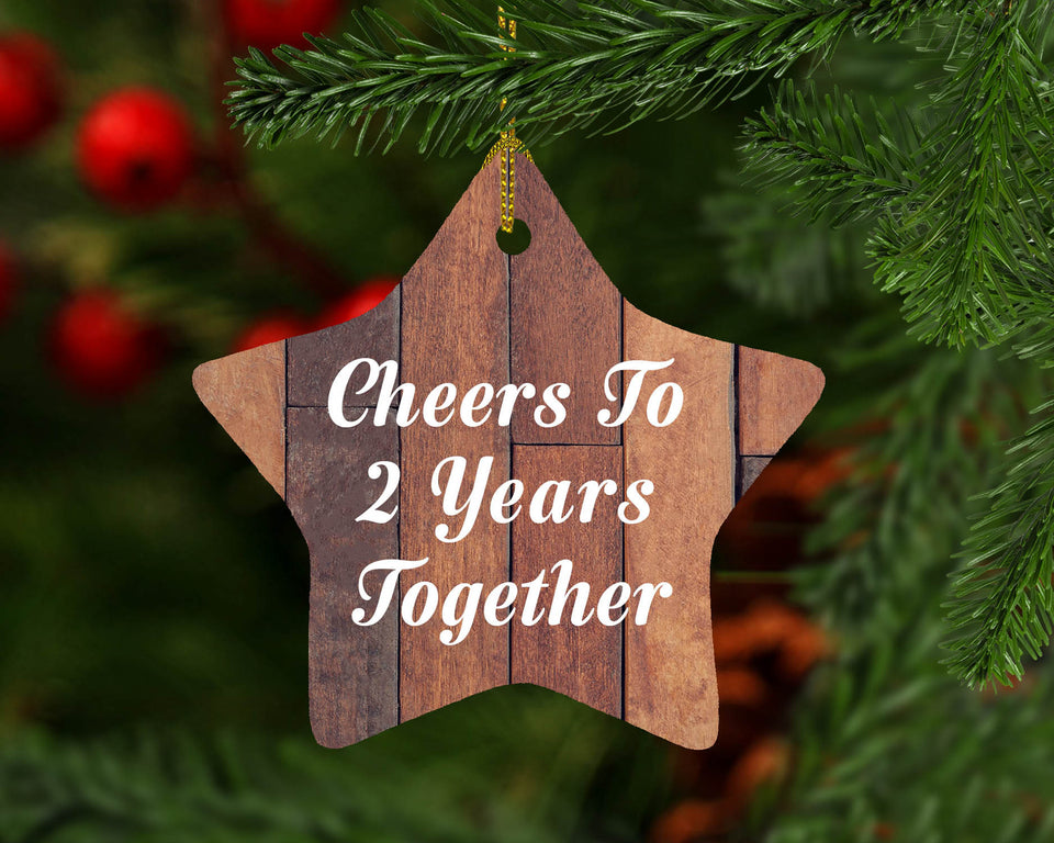 2nd Anniversary Cheers To 2 Years Together - Star Ornament E