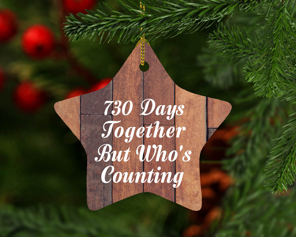 2nd Anniversary 730 Days Together Who's Counting - Star Ornament E