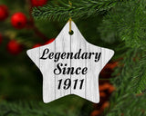 113th Birthday Legendary Since 1911 - Star Ornament F
