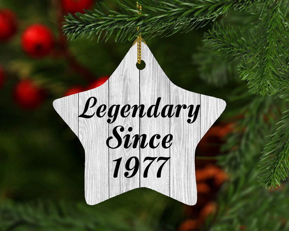 47th Birthday Legendary Since 1977 - Star Ornament F