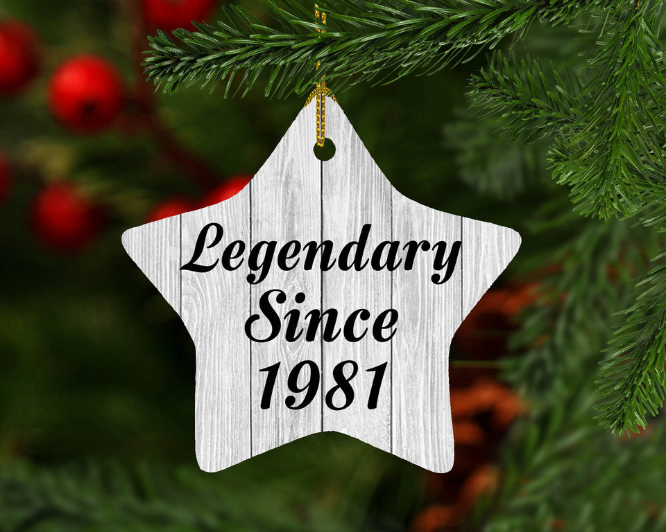 43rd Birthday Legendary Since 1981 - Star Ornament F