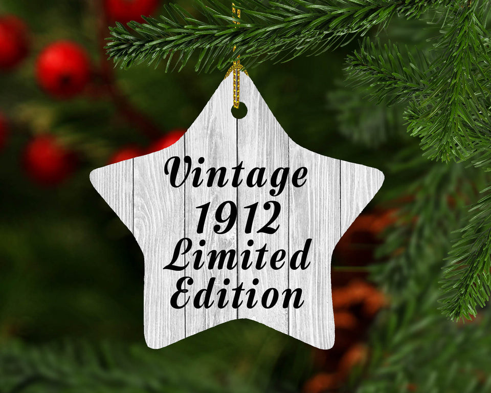 112th Birthday Vintage 1912 Limited Edition - Star Ornament F