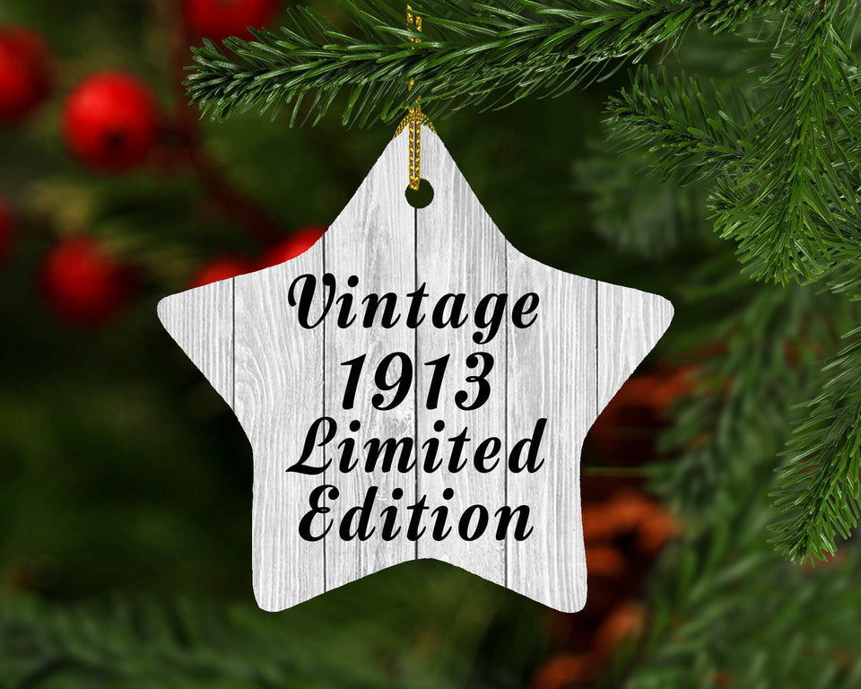 111th Birthday Vintage 1913 Limited Edition - Star Ornament F