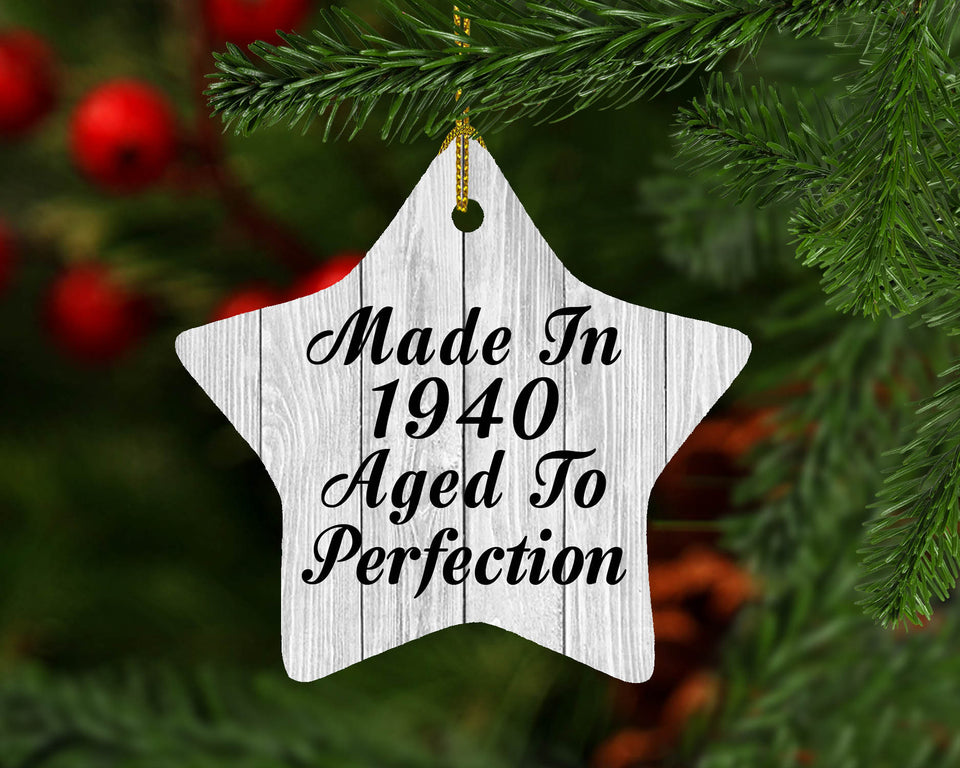 84th Birthday Made In 1940 Aged To Perfection - Star Ornament F