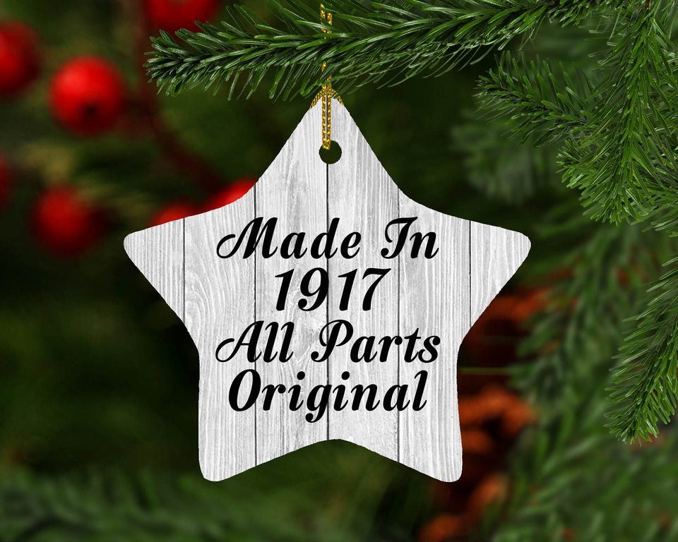 107th Birthday Made In 1917 All Parts Original - Star Ornament F