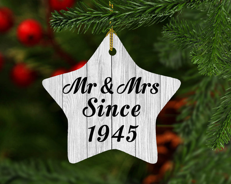 79th Anniversary Mr & Mrs Since 1945 - Star Ornament F