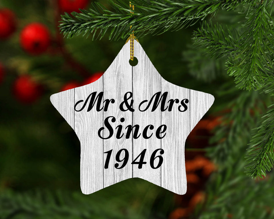 78th Anniversary Mr & Mrs Since 1946 - Star Ornament F