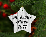 47th Anniversary Mr & Mrs Since 1977 - Star Ornament F