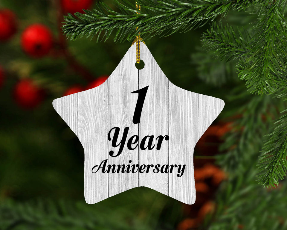 1st Anniversary 1 Year Anniversary - Star Ornament F