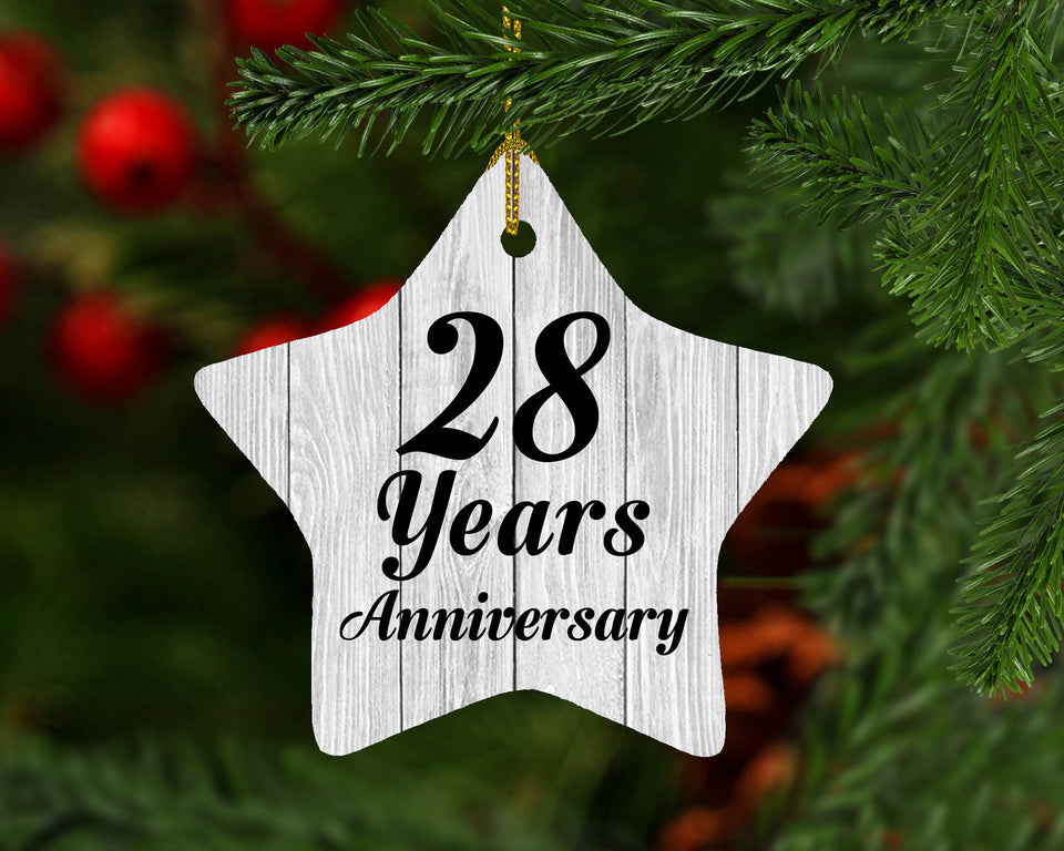 28th Anniversary 28 Years Anniversary - Star Ornament F