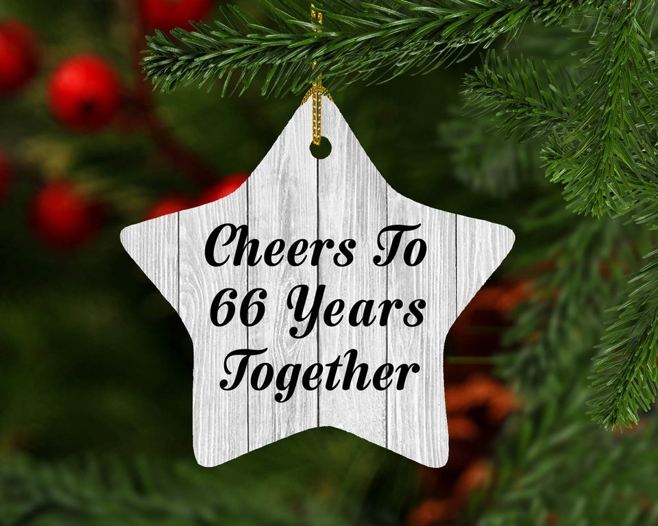 66th Anniversary Cheers To 66 Years Together - Star Ornament F