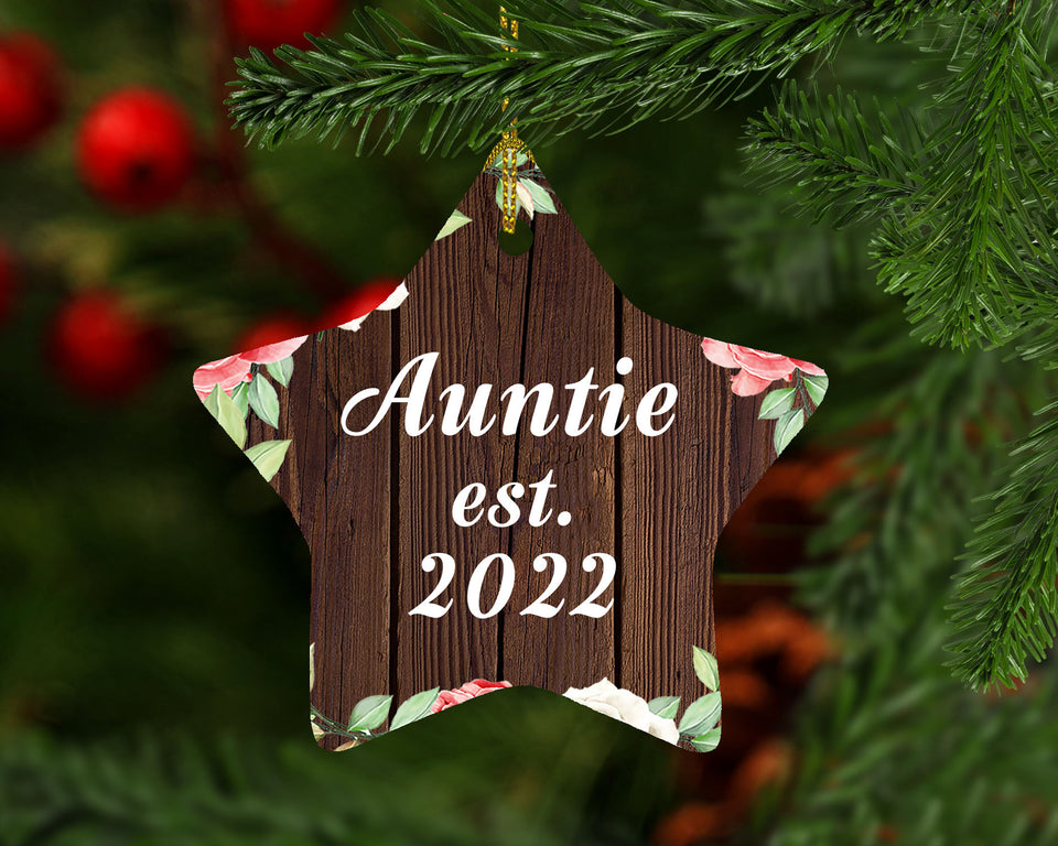 Auntie Established Est. 2022 - Star Ornament A