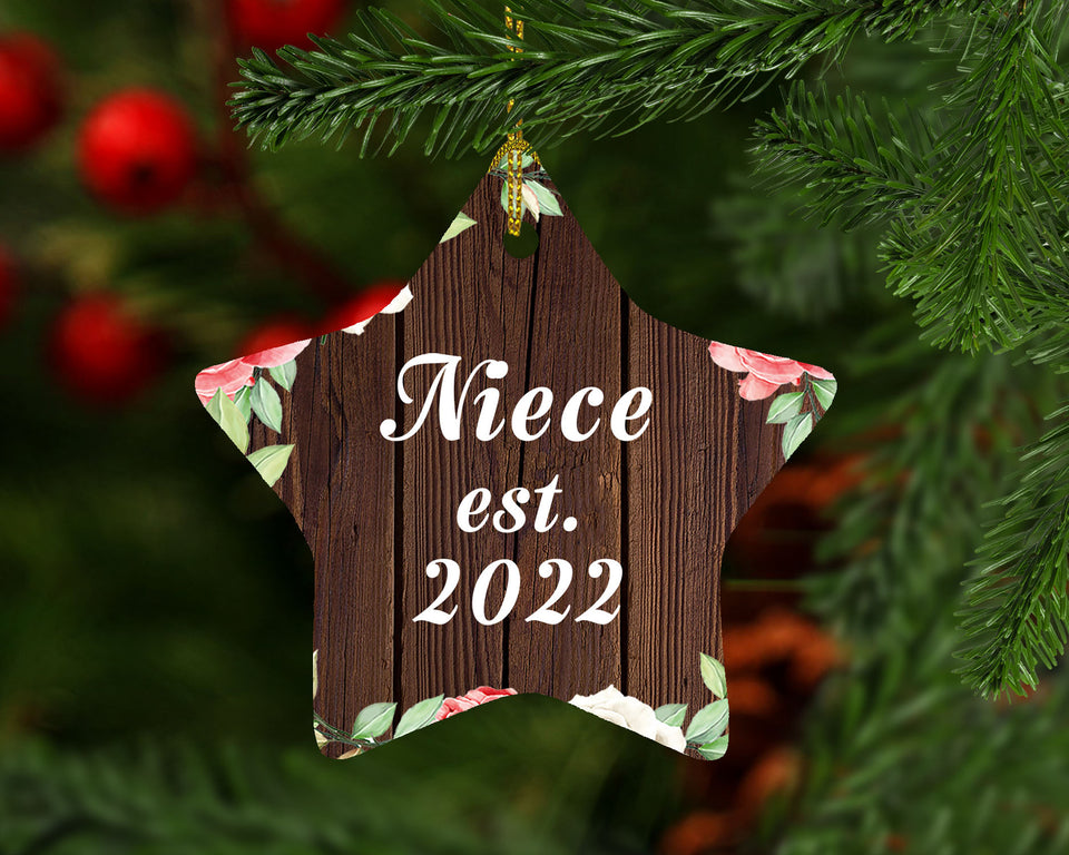 Niece Established Est. 2022 - Star Ornament A