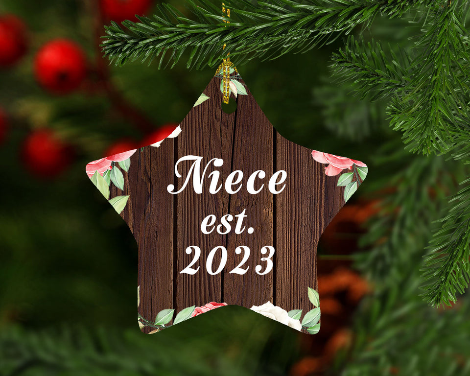 Niece Established Est. 2023 - Star Ornament A