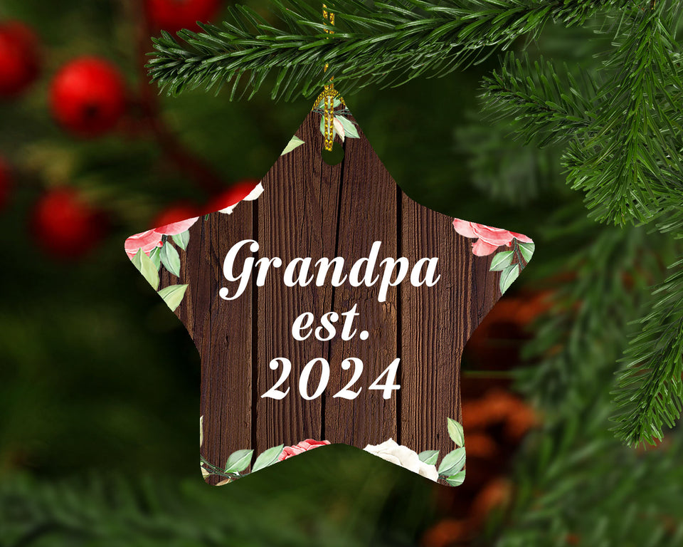 Grandpa Established Est. 2024 - Star Ornament A
