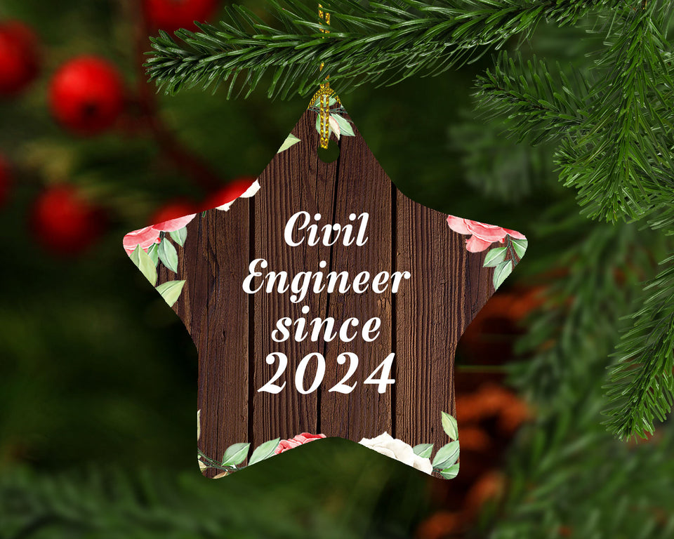 Civil Engineer Since 2024 - Star Ornament A