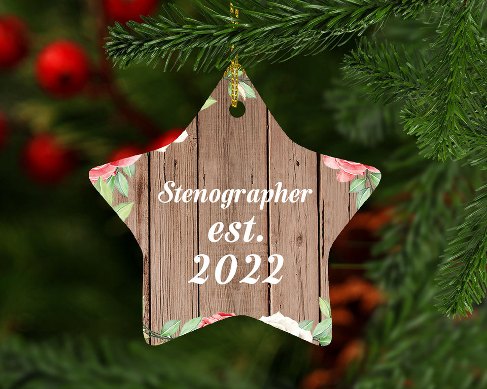 Stenographer Established Est. 2022 - Star Ornament B