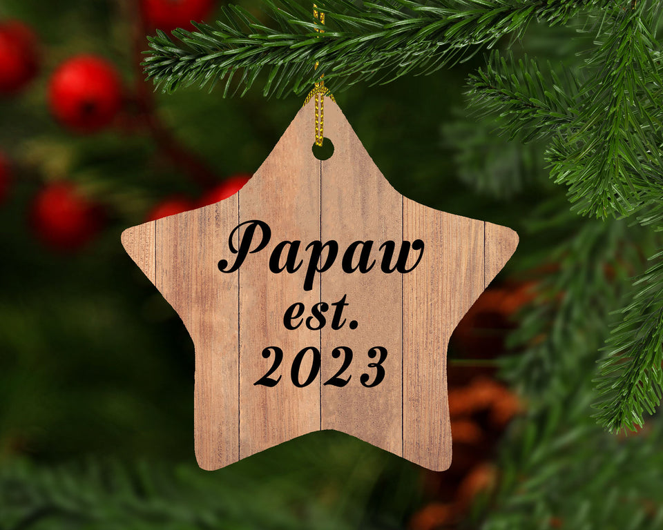 Papaw Established Est. 2023 - Star Ornament C