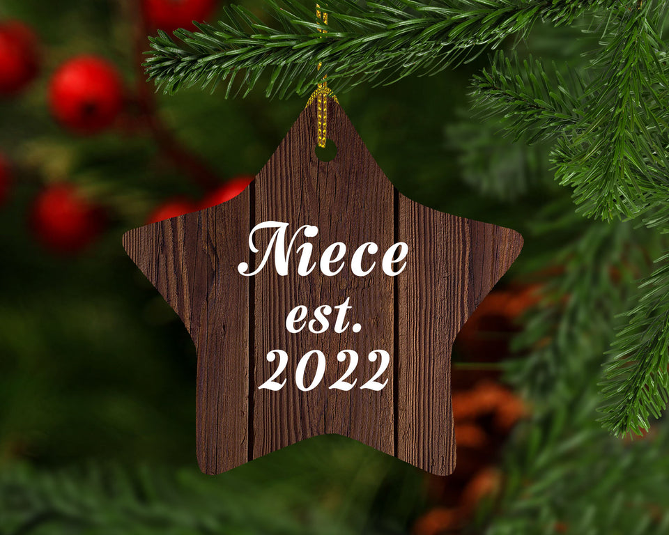 Niece Established Est. 2022 - Star Ornament D