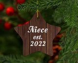 Niece Established Est. 2022 - Star Ornament D