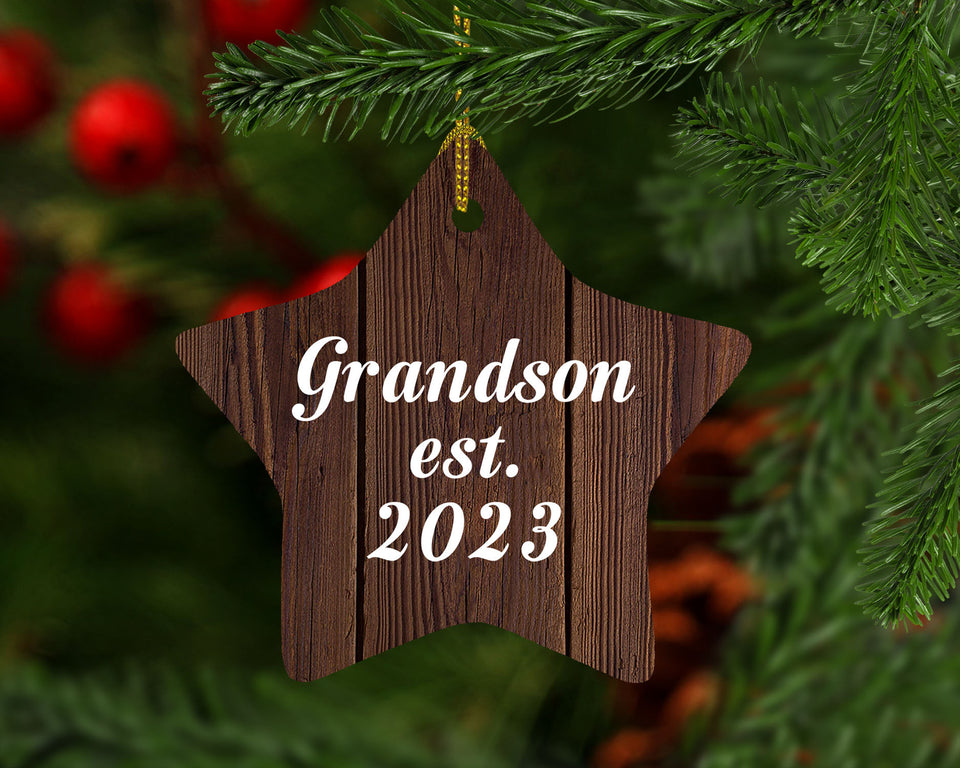 Grandson Established Est. 2023 - Star Ornament D