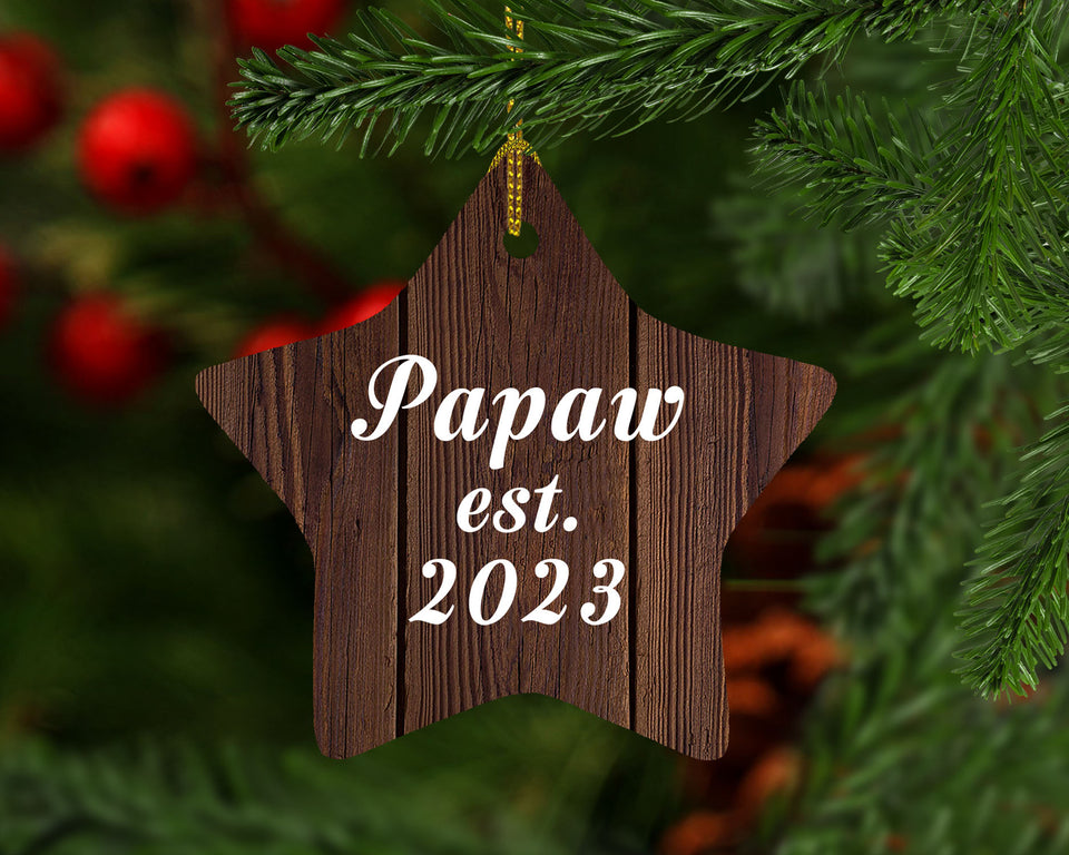 Papaw Established Est. 2023 - Star Ornament D