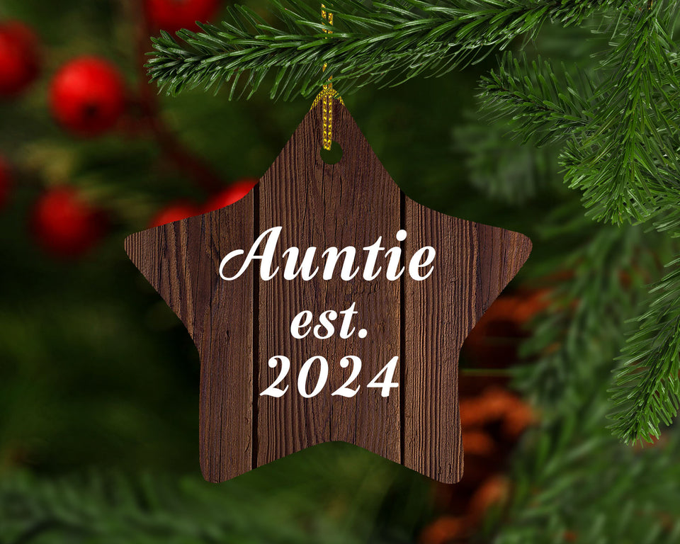 Auntie Established Est. 2024 - Star Ornament D