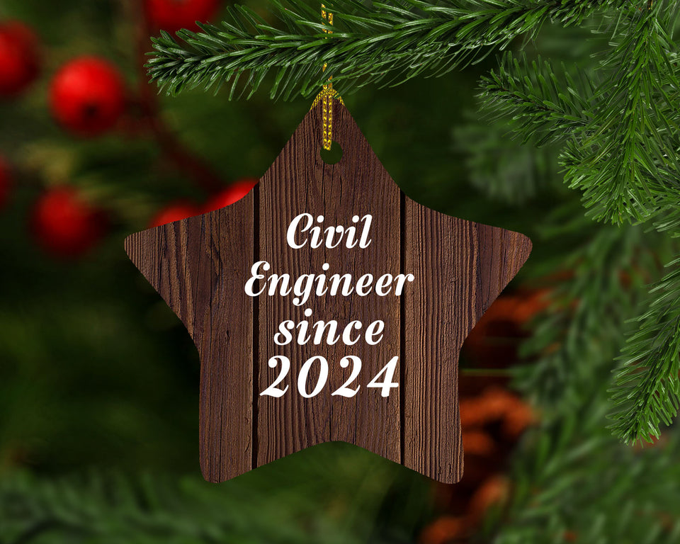 Civil Engineer Since 2024 - Star Ornament D