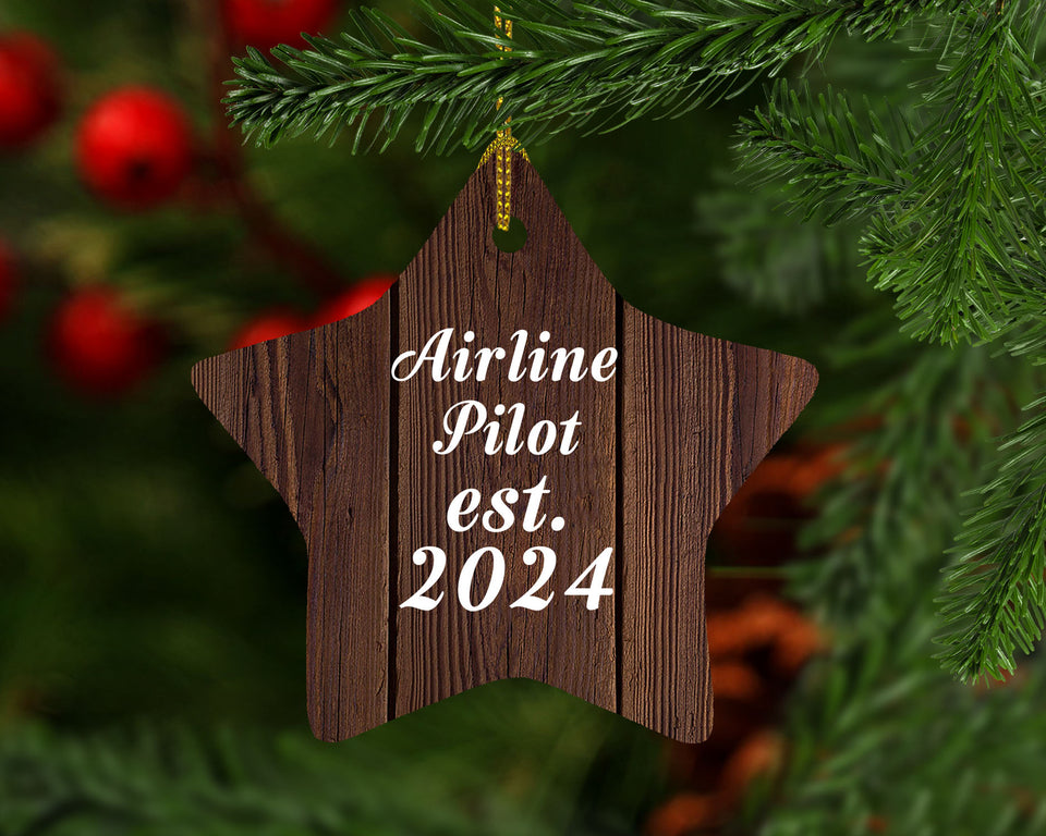 Airline Pilot Established Est. 2024 - Star Ornament D