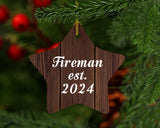 Fireman Established Est. 2024 - Star Ornament D