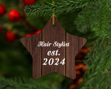 Hair Stylist Established Est. 2024 - Star Ornament D