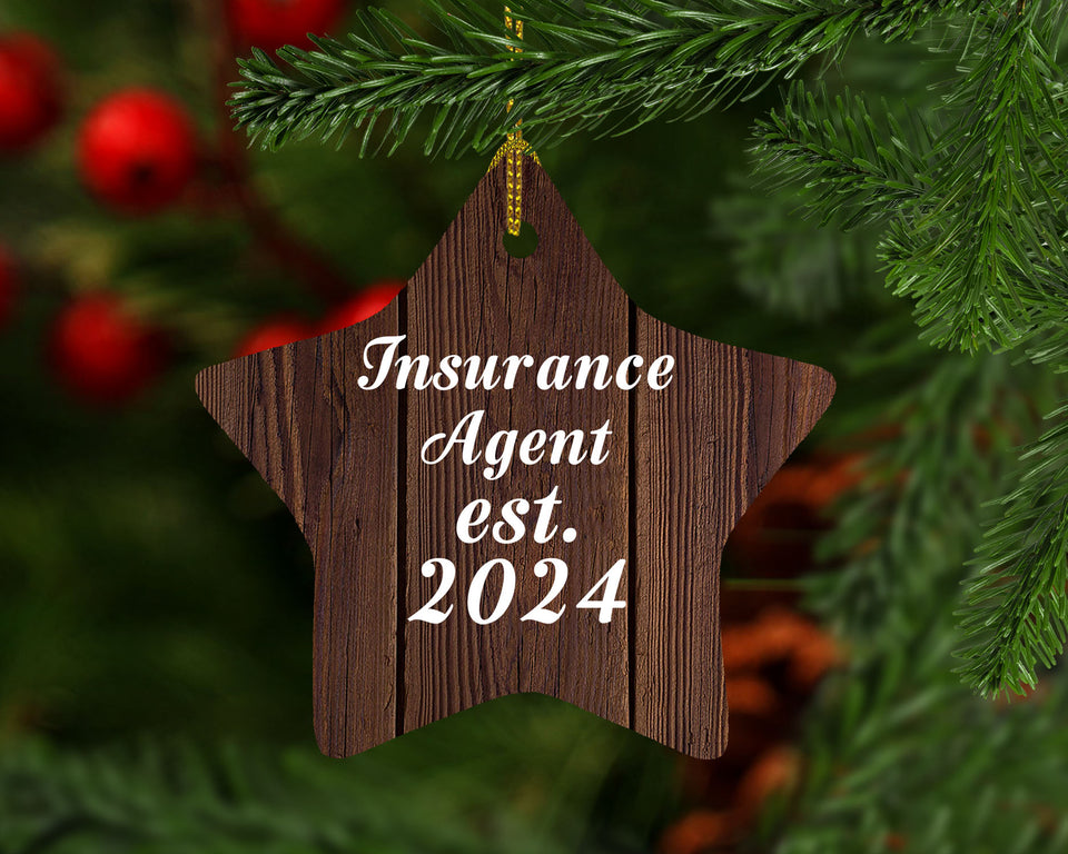 Insurance Agent Established Est. 2024 - Star Ornament D